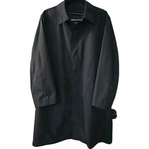 Sanyo Men’s R 44 OverCoat Jacket Breath Thermo Hidden Button Black Trench Coat